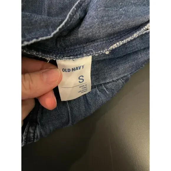 Old Navy Women's A-Line Chambray Skirt Size S Blue Short Casual Elastic Waist - Picture 5 of 8